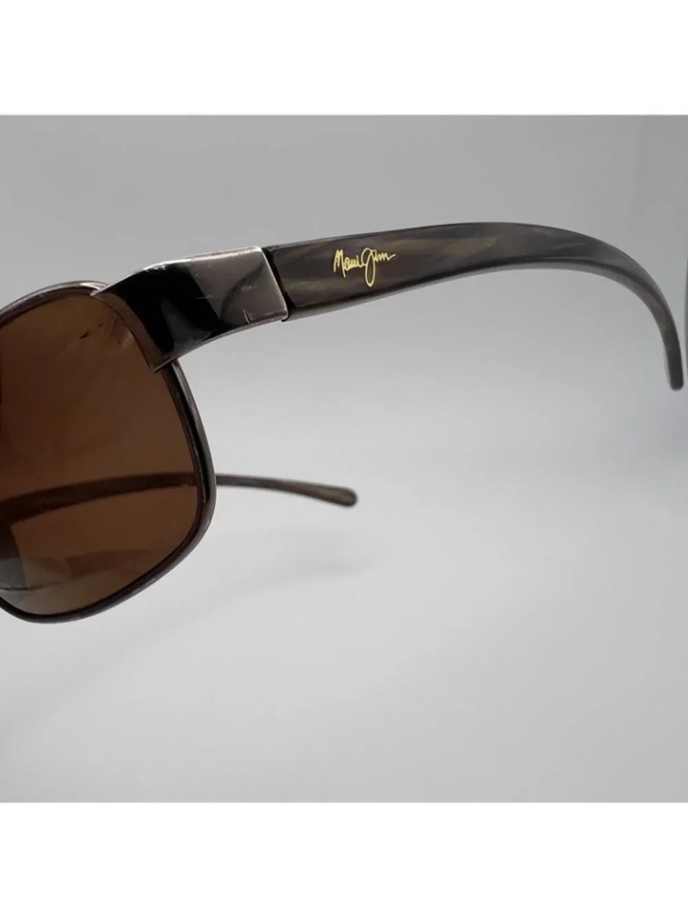 Maui Jim MJ-101-25 Sunglass Frames Brown Lenses Brown Marble 55-17-135 Case